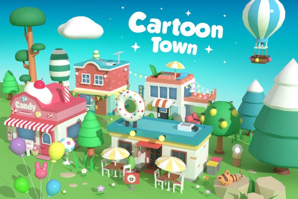 Cartoon Town - Low Poly Assets