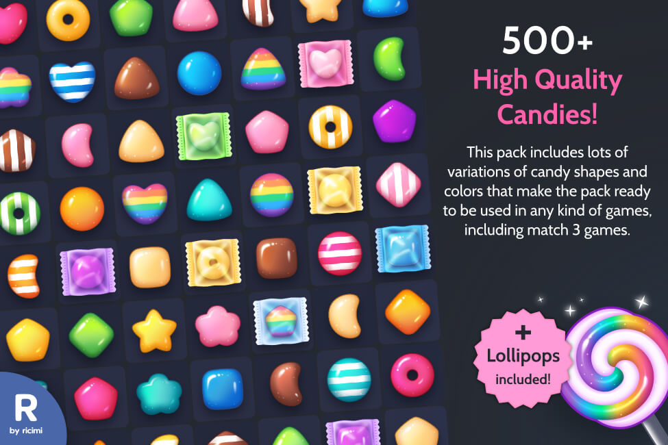 Match 3 Candies Icon Pack
